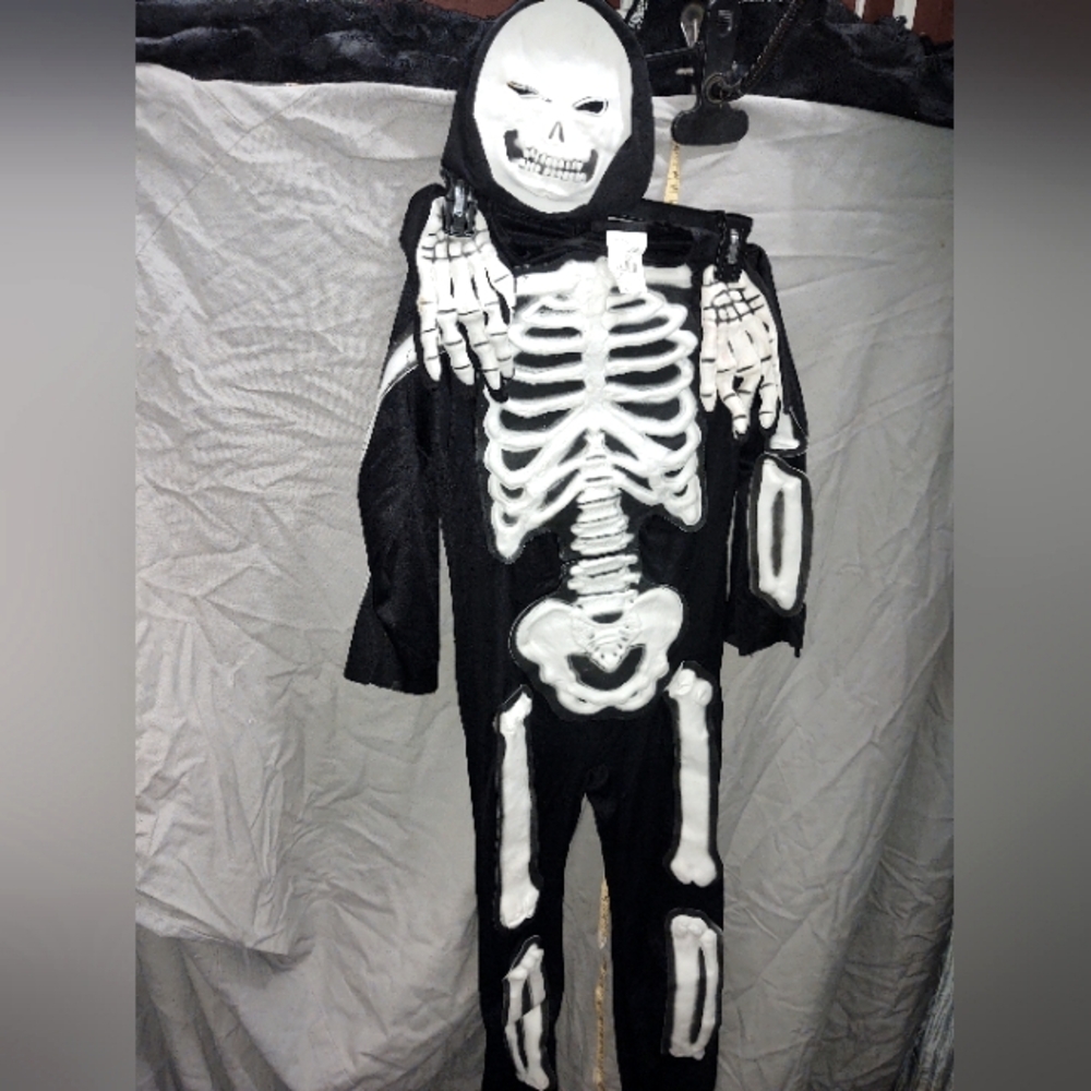Unisex Skeleton costume child MD 7-8 complete set